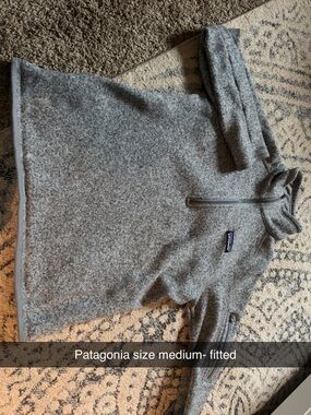 Patagonia Grey Heather Quarter-Zip Fleece Pullover